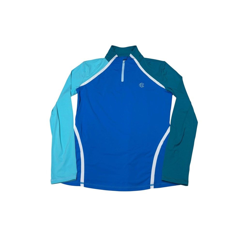 G/FORE Womens Quarter Zip Golf Top Blue Colorblock Long Sleeve GLM000006 S